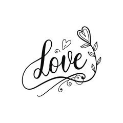 Hearts. Hand-drawn design elements