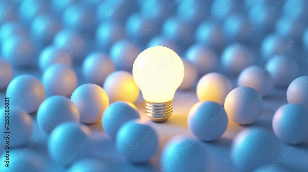 Poster a conceptual image showcasing a light bulb as a metaphor for an innovative breakthrough and smart id