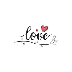 Hearts. Hand-drawn design elements