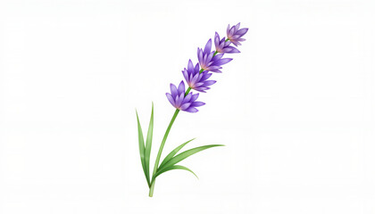 Obraz premium Whimsical lavender sprig illustration, soft purple beauty