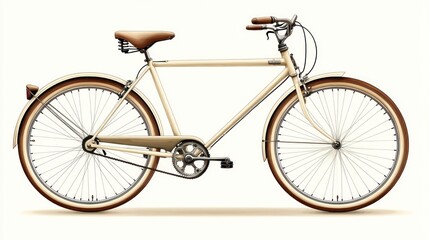 Cream Retro Bicycle: Classic Design and Vintage Charm