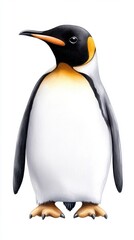 Fototapeta premium A charming illustration of a penguin standing proudly, showcasing its distinctive black and white feathers.