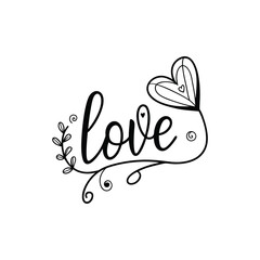 Hearts. Hand-drawn design elements