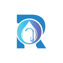 Letter R logo, R logo, AI logo set, Professional plumbing logo design, clean and modern. Ideal for plumbing services, water repair, pipe fitting, maintenance, and home service branding.