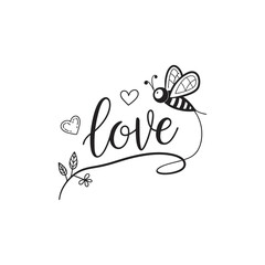 Hearts. Hand-drawn design elements