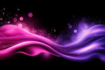 Obraz premium Vivid waves of pink and purple light swirl against a dark background