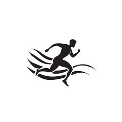 Minimalist Runner Silhouette for Logo Use – Vector Illustration
