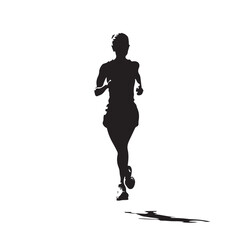 Female Runner Silhouette in Motion – Vector Illustration