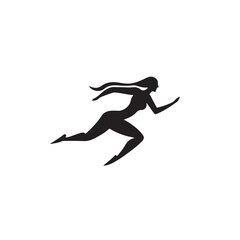 Running Woman Illustration for Logo Idea - Vector Art