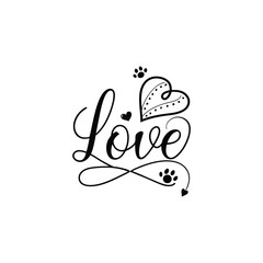 Hearts. Hand-drawn design elements