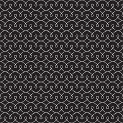 Criss cross loops vector repeat pattern. Stitched curves seamless illustration background.
