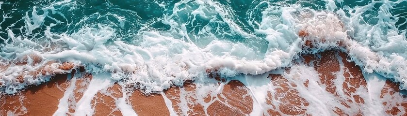 Coastal Waves Crashing on Shore