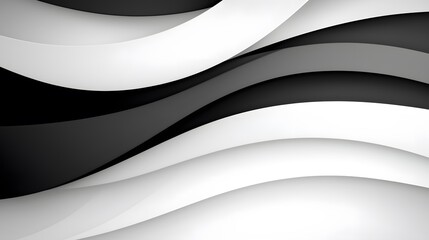 Elegant Curved Lines in Black and White for Modern Design Elements