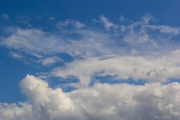 Clouds in the blue sky Panoramic image texture background graphic resources design Meteorology, heaven hope peace concept
