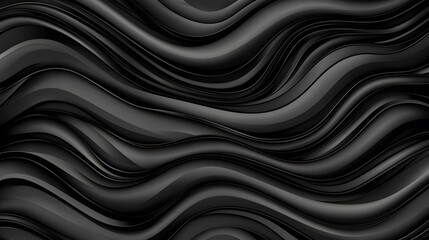 Black Fluid Waves Creating Smooth Textured Background Design