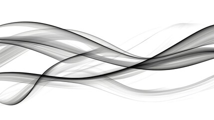 Elegant Curved Waves in Black and White Abstract Style