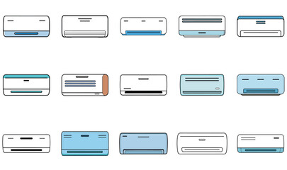 Stylish Air Conditioning Icons for Design Projects