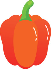 Capsicum Vector Art Illustration Isolated on white background 