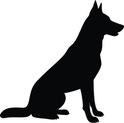 
German shepherd dog breed black silhouette Icon, German shepherd dog silhouette Vector, isolated on a white background