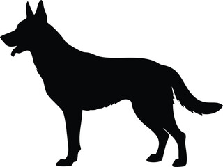
German shepherd dog breed black silhouette Icon, German shepherd dog silhouette Vector, isolated on a white background