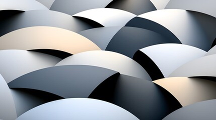 Abstract Geometric Pattern with Light and Dark Curves and Shadows