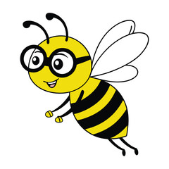 Honey bee with white background