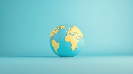 Global flat design front view 3D render Complementary Color Scheme. 