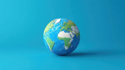 Global flat design front view 3D render Complementary Color Scheme. 