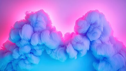Fototapeta premium Colorful Smoke Clouds with Neon Pink and Blue Background Lighting