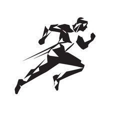 Dynamic Sprint: Modern Running Style – Vector Illustration