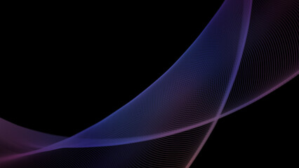 Abstract colorful digital wave with dark background, line wave effect particular background.
