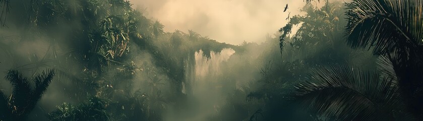 Misty Waterfall in Jungle.  Possible Stock Use