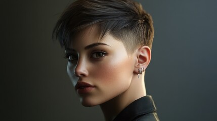 Naklejka premium Female client wants to have short hair