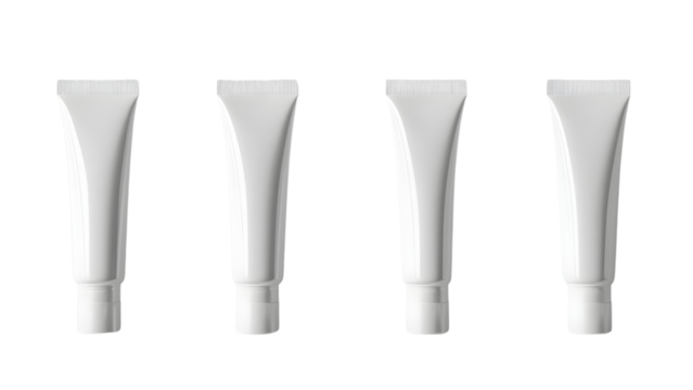 White cosmetic tube packaging Isolated on white background.