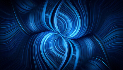 An abstract, close-up view of swirling, fluid lines in varying shades of blue.