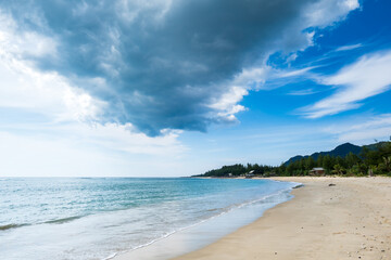  Lhoknga coastline, sea view at Lampuuk beach in Aceh, Indonesia. popular for surfing waves and surfers