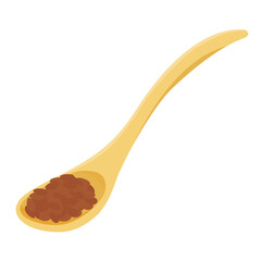 Flax seeds on wooden spoon