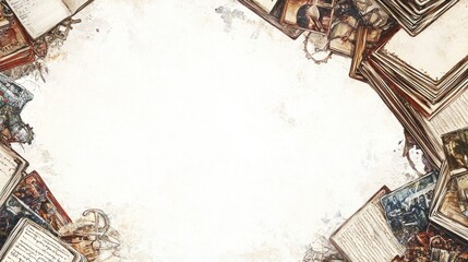 Antique Books Border Frame