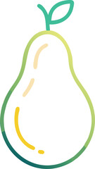 Pear vector art with a white background. Coloring Page Outline of cartoon sweet pear. Summer fruit.