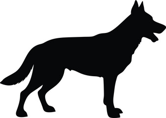 German Shepherd silhouette Vector black dog silhouette isolated 