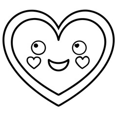 Elegant Heart Emoji Line Drawings