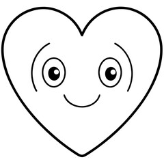 Obraz premium Elegant Heart Emoji Line Drawings