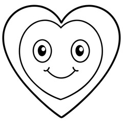Obraz premium Elegant Heart Emoji Line Drawings