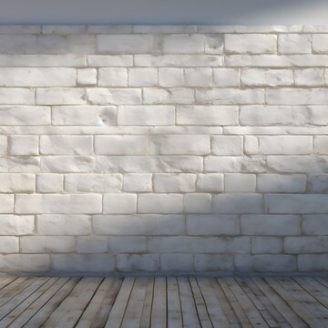 Whitewashed Breezeblock Wall with Lighting in Horizontal Composition
