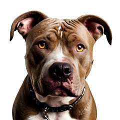 Portrait of american staffordshire terrier dog looking at camera on transparent background ia