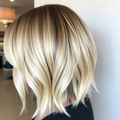 balayage hair coloring on a woman in the salon