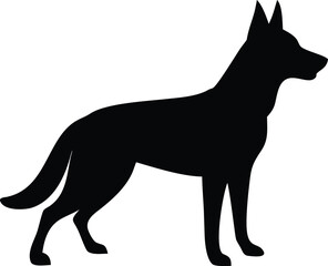
German Shepherd silhouette Vector, German Shepherd Vector icon, dog Vector illustration, isolated on a white background
