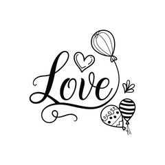 Hearts. Hand-drawn design elements