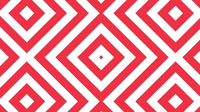 Animated background of red lines that move smoothly to form a square on a white background