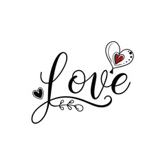 Hearts. Hand-drawn design elements